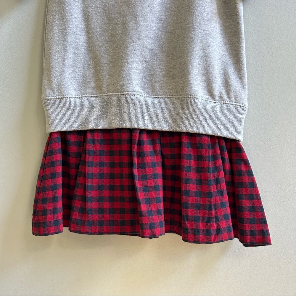 Peek Girls Gray Plaid Short Sleeve Sweater Dress, Size 4-5 - Picture 4 of 6